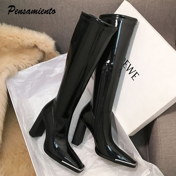 kendall style women motorcyle boots fashion square toe knee high boots autumn winter warm patent leather high heels boots shoes t200425, Black
kendall style women motorcyle boots fashion square toe knee high boots autumn winter warm patent leather high heels boots shoes t200425, Black