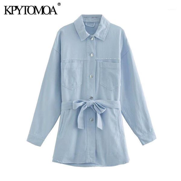 kpytomoa women 2020 fashion with belt stud appliques loose jacket coat vintage long sleeve pockets female outerwear chic 1, Black;brown
kpytomoa women 2020 fashion with belt stud appliques loose jacket coat vintage long sleeve pockets female outerwear chic 1, Black;brown