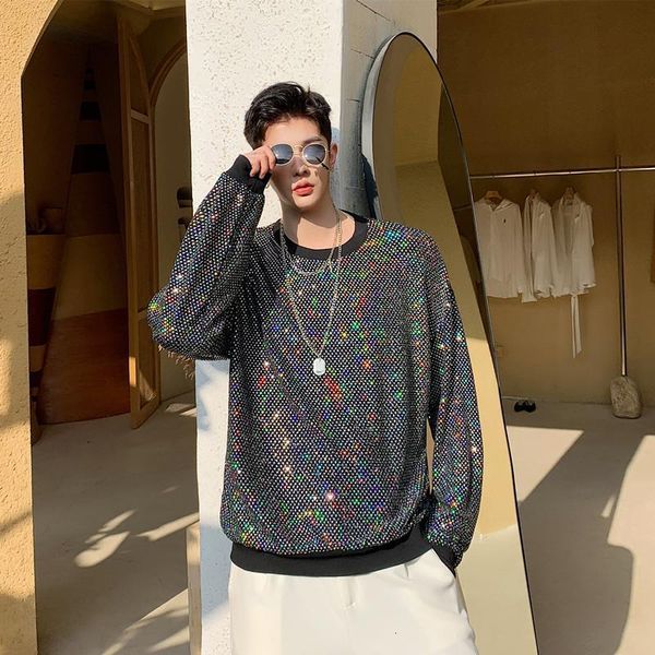 men women couple reflective sequins pullover sweatshirt male nightclub stage show hoodie tees shirts lovers clothes, Black
men women couple reflective sequins pullover sweatshirt male nightclub stage show hoodie tees shirts lovers clothes, Black