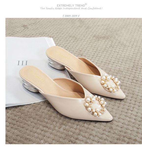 2021 new summer crystal pointed out pearl medium heel 31-43 size women's slippers d6g8, Black
2021 new summer crystal pointed out pearl medium heel 31-43 size women's slippers d6g8, Black