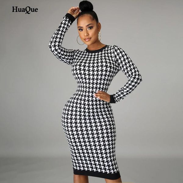 woman dress ms. black and white houndstooth print tight dress ladies knitted sweater classic long sleeves robe rouge, Black;gray
woman dress ms. black and white houndstooth print tight dress ladies knitted sweater classic long sleeves robe rouge, Black;gray