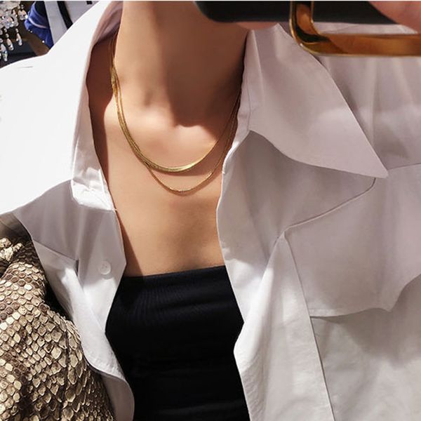 women chokers necklaces casual/sporty snake chain metal geometric party necklace female simple jewelry for women, Silver
women chokers necklaces casual/sporty snake chain metal geometric party necklace female simple jewelry for women, Silver