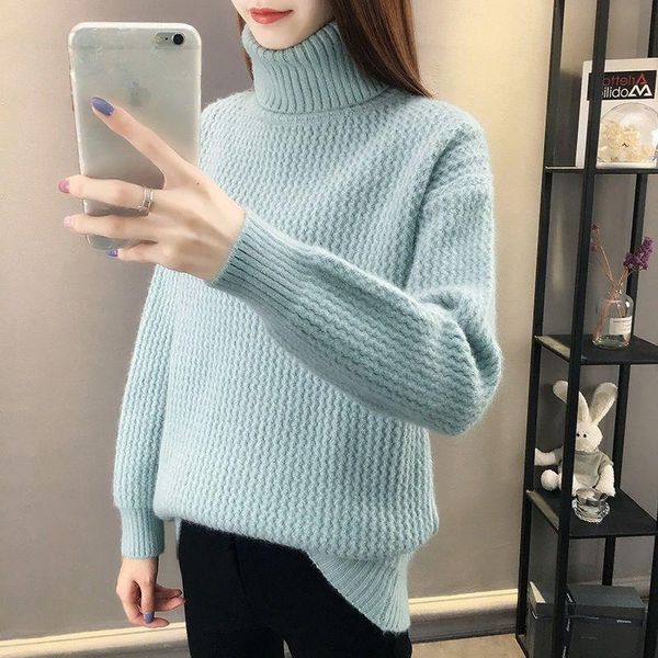 2020 new thickened high neck sweater women's loose korean autumn winter bottoming sweater solid color, White
2020 new thickened high neck sweater women's loose korean autumn winter bottoming sweater solid color, White