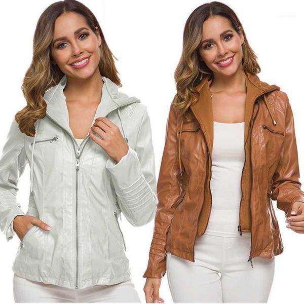 women's man-made pu leather jacket fashion hat pocket zipper slim short coat street lady plus size waterproof & windproof 1, Black
women's man-made pu leather jacket fashion hat pocket zipper slim short coat street lady plus size waterproof & windproof 1, Black