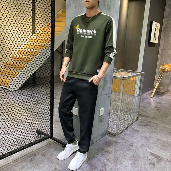 casual long sleeve t-shirt spring loose style student's sweater men's autumn sportswear set, Gray
casual long sleeve t-shirt spring loose style student's sweater men's autumn sportswear set, Gray