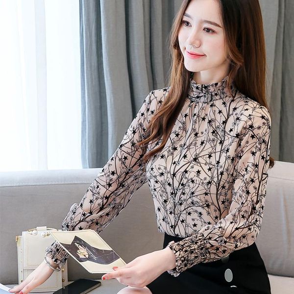 women's blouses & shirts korean style fashion women chiffon casual stand collar floral lady clothing long sleeve printed shirt femal, White
women's blouses & shirts korean style fashion women chiffon casual stand collar floral lady clothing long sleeve printed shirt femal, White