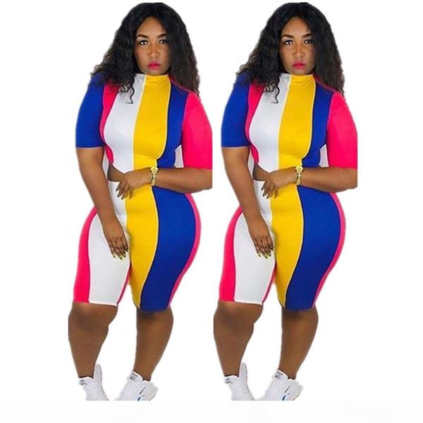 2019 colorful stripe two piece set casual tracksuit women two piece outfit tee bodycon biker shorts matching sets, White
2019 colorful stripe two piece set casual tracksuit women two piece outfit tee bodycon biker shorts matching sets, White
