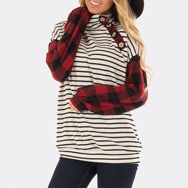 shiying swater womens осень и зима новый европейский и американский полосатый шить плед с длинным рукавом декоративные кнопки женские свитер, Black
shiying swater womens осень и зима новый европейский и американский полосатый шить плед с длинным рукавом декоративные кнопки женские свитер, Black