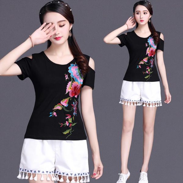 plus size summer new female t shirts ms hand embroidery flowers short sleeve tshirt womens cotton o neck t shirt 6xl, White
plus size summer new female t shirts ms hand embroidery flowers short sleeve tshirt womens cotton o neck t shirt 6xl, White