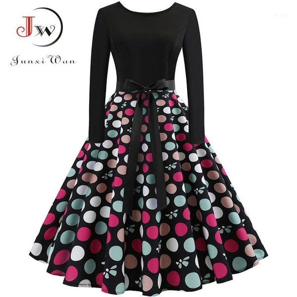 new women long sleeve midi dress casual slim plus size floral print autumn dresses dot vintage rockabilly pin up vestidos1, Black;gray
new women long sleeve midi dress casual slim plus size floral print autumn dresses dot vintage rockabilly pin up vestidos1, Black;gray