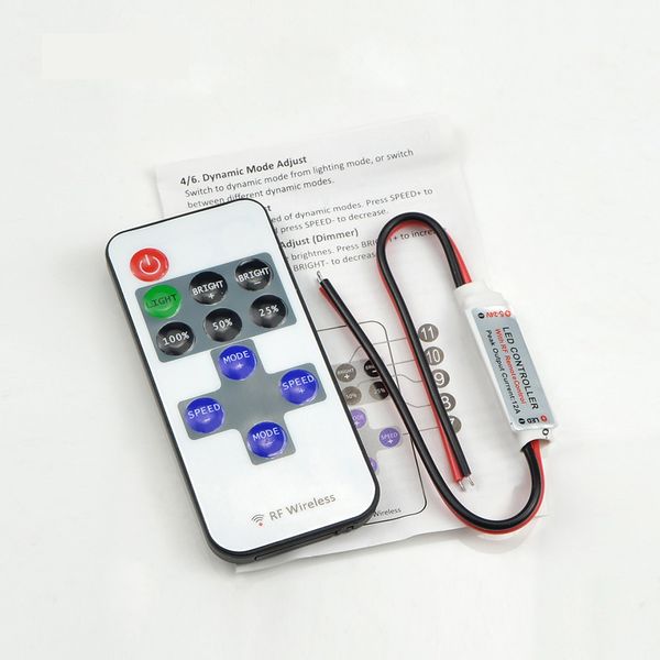 Mini Wireless RF Single Color LED Dimmer DC 5V 12V 24v 11Key Remote Controller For LED Strip 5050 3528 2835 5630 Control
Mini Wireless RF Single Color LED Dimmer DC 5V 12V 24v 11Key Remote Controller For LED Strip 5050 3528 2835 5630 Control