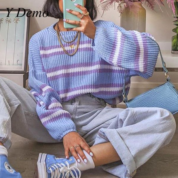 women's sweaters y demo winter women long sleeve striped knitted sweater casual loose o neck streetwear pullover female fashion, White;black
women's sweaters y demo winter women long sleeve striped knitted sweater casual loose o neck streetwear pullover female fashion, White;black