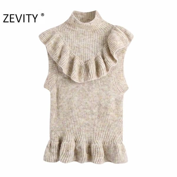 zevity new women fashion turtleneck collar cascading ruffle knitting sweater lady sleeveless casual chic vest pullover s449 201202, White;black
zevity new women fashion turtleneck collar cascading ruffle knitting sweater lady sleeveless casual chic vest pullover s449 201202, White;black