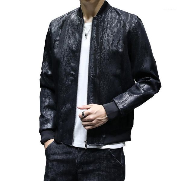 men's trend pu leather jacket korean slim fit casual stand collar autumn baseball pu coat1, Black
men's trend pu leather jacket korean slim fit casual stand collar autumn baseball pu coat1, Black