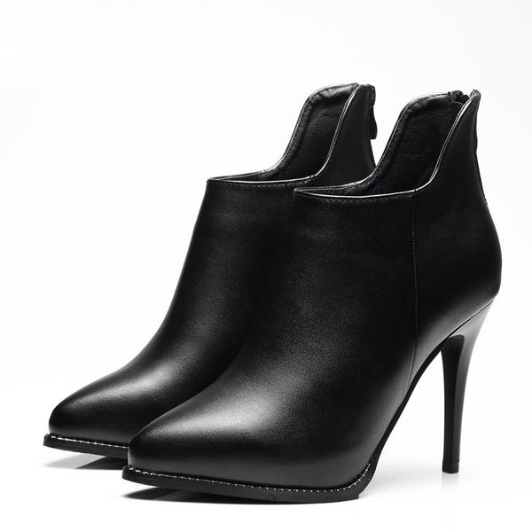 new genuine split leather women casual ankle boots 9cm thin high heels antumn office boots lady fashion woman shoes h0016, Black
new genuine split leather women casual ankle boots 9cm thin high heels antumn office boots lady fashion woman shoes h0016, Black