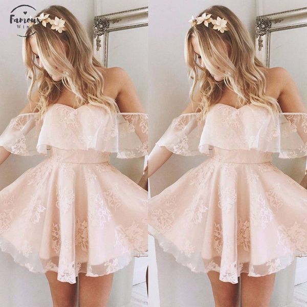 new women formal lace dress summer prom off shoulder solid party wedding gown short sleeve short mini dresses solid black pink, Black;gray
new women formal lace dress summer prom off shoulder solid party wedding gown short sleeve short mini dresses solid black pink, Black;gray