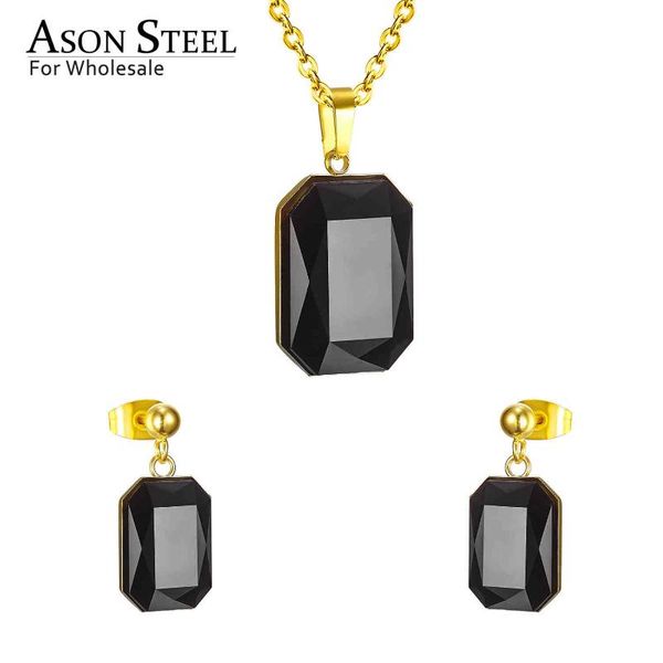 asonsteel gold/silver color black shell square pendant necklace stainless steel jewelry sets for women wholesale party gift
asonsteel gold/silver color black shell square pendant necklace stainless steel jewelry sets for women wholesale party gift