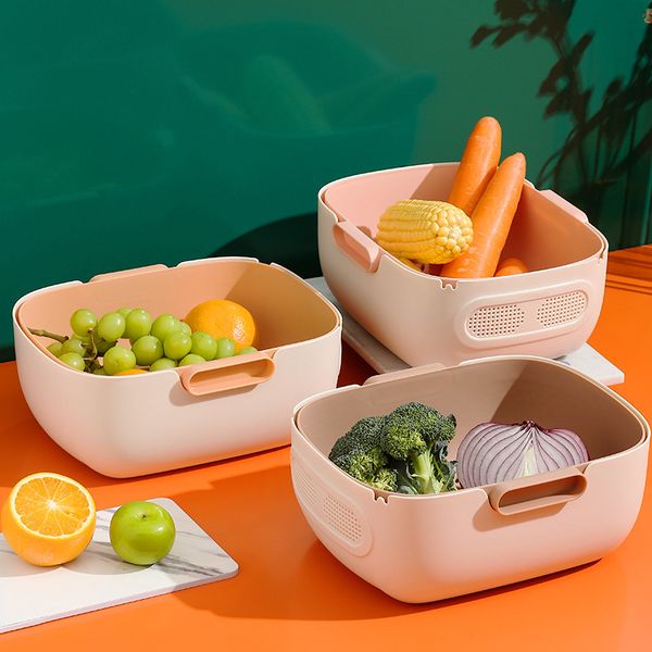 household double-layer drain basket plastic hollow fruit bowl large fruit plate kitchen rice food washing basket fruit compartment basket
household double-layer drain basket plastic hollow fruit bowl large fruit plate kitchen rice food washing basket fruit compartment basket