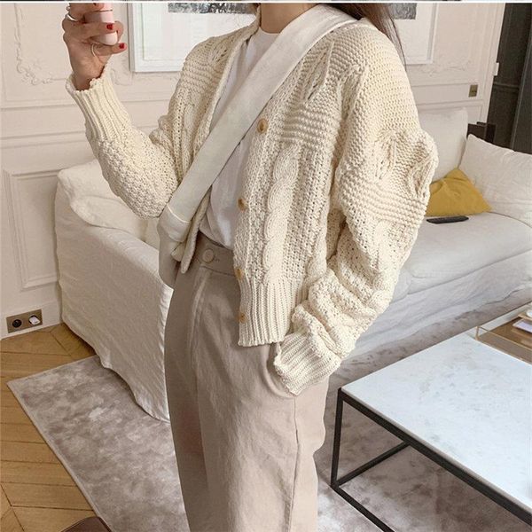 stylish apricot feminine twisted sweet gentle soft brief cute puff sleeved warm cardigans all match solid short sweaters, White;black
stylish apricot feminine twisted sweet gentle soft brief cute puff sleeved warm cardigans all match solid short sweaters, White;black