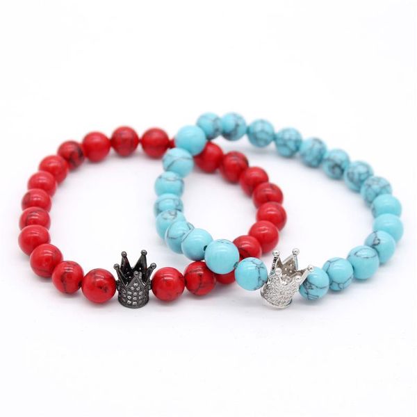 8mm red/blue beads bracelets for women and men crown charm bracelets & bangles diy jewelry, Black
8mm red/blue beads bracelets for women and men crown charm bracelets & bangles diy jewelry, Black