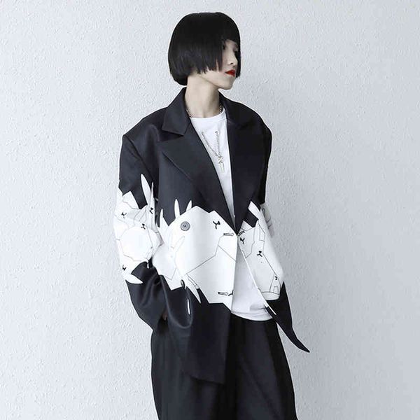 women's suits & blazers chicever patterned colorblock blazer womens notched long sleeve loose for women elegant fashion clothing spring, White;black
women's suits & blazers chicever patterned colorblock blazer womens notched long sleeve loose for women elegant fashion clothing spring, White;black