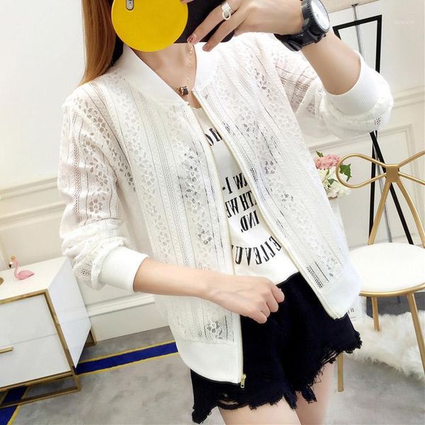 newly women flower lace hollow baseball jacket zipper coat cardigan long sleeves fif661, Black;brown
newly women flower lace hollow baseball jacket zipper coat cardigan long sleeves fif661, Black;brown