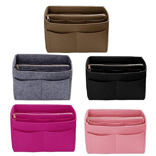 home storage bag purse organizer felt insert bag makeup organizer inner purse portable cosmetic bags storage tote m, Pink;blue
home storage bag purse organizer felt insert bag makeup organizer inner purse portable cosmetic bags storage tote m, Pink;blue