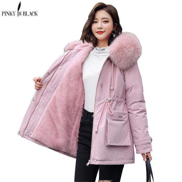 pinkyisblack new fashion long cotton fur liner hooded parkas women with pockets fur collar warm winter jacket women coat 201212, Black
pinkyisblack new fashion long cotton fur liner hooded parkas women with pockets fur collar warm winter jacket women coat 201212, Black