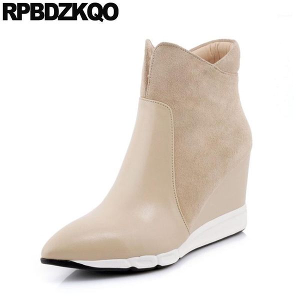 boots real leather short high heel fashion genuine ankle women winter 2021 autumn wedge fall pointed toe booties shoes suede1, Black
boots real leather short high heel fashion genuine ankle women winter 2021 autumn wedge fall pointed toe booties shoes suede1, Black