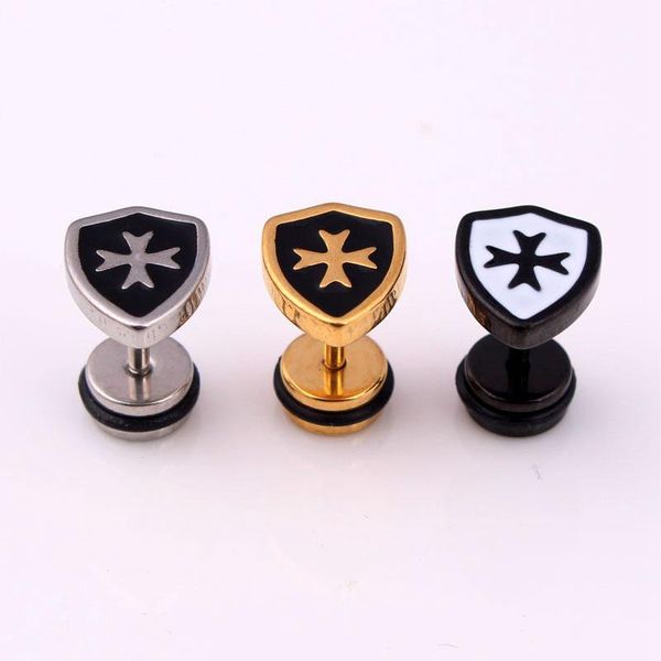stud 1 pair men earring crusader knights templar shield st. george's cross stainless steel earings, Golden;silver
stud 1 pair men earring crusader knights templar shield st. george's cross stainless steel earings, Golden;silver
