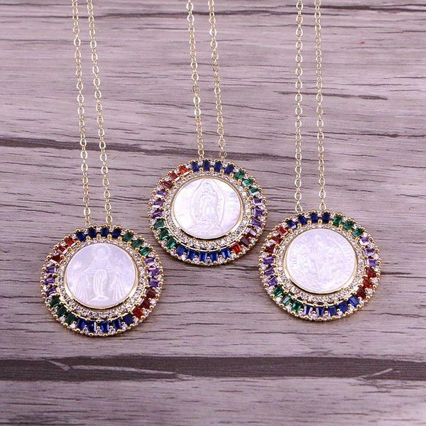 pendant necklaces 6pcs, virgin jesus/mary crystal zirconia cz micro pave religious jewelry round shape mother of pearl shell necklace, Silver
pendant necklaces 6pcs, virgin jesus/mary crystal zirconia cz micro pave religious jewelry round shape mother of pearl shell necklace, Silver
