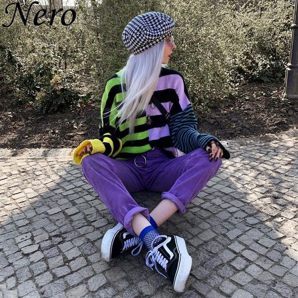 asymmetric sweater retro colored patchwork women colorful y2k streetwear knitted long sleeve pullover loose oversized jumpers, White;black
asymmetric sweater retro colored patchwork women colorful y2k streetwear knitted long sleeve pullover loose oversized jumpers, White;black