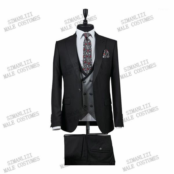 2021 formal business men suits black light grey vest costume wedding groom tuxedo slim fit terno masculino prom party blazer1, White;black
2021 formal business men suits black light grey vest costume wedding groom tuxedo slim fit terno masculino prom party blazer1, White;black