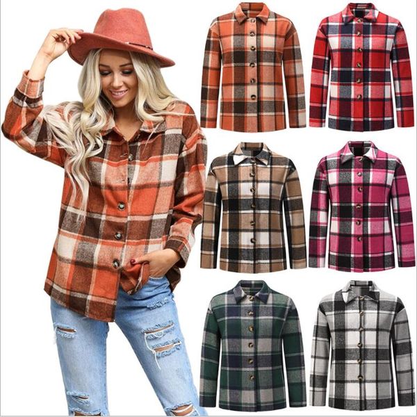 21 spring and autumn women's jackets new thick plaid shirts european and american models various colors available, White
21 spring and autumn women's jackets new thick plaid shirts european and american models various colors available, White