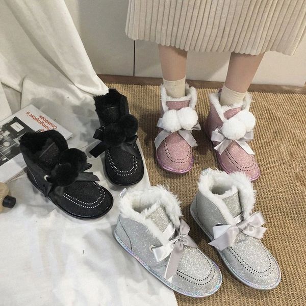 rimocy pink shiny sequins low heel ankle boots for women 2020 lovely fur ball warm snow boots woman winter cotton shoes ladies #av0u, Black
rimocy pink shiny sequins low heel ankle boots for women 2020 lovely fur ball warm snow boots woman winter cotton shoes ladies #av0u, Black