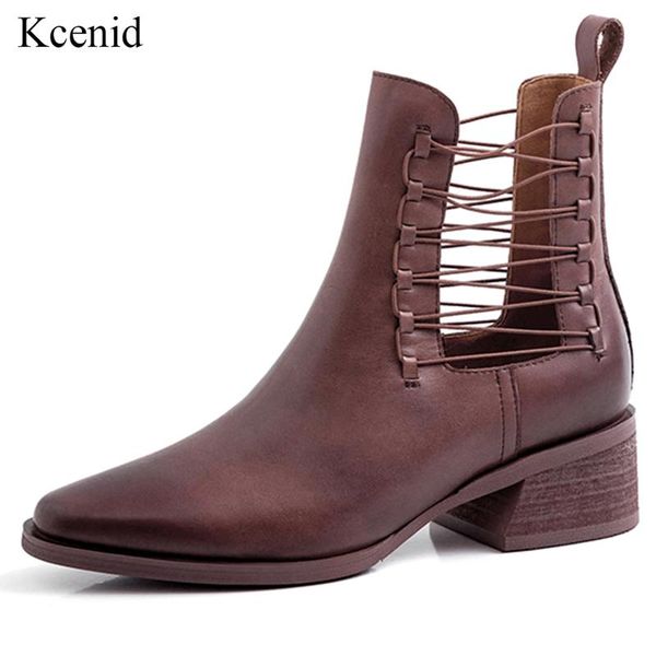 kcenid 2020 autumn new slip on women boots genuine leather ankle boots cut-outs chunky heel vintage brush leather female shoes, Black
kcenid 2020 autumn new slip on women boots genuine leather ankle boots cut-outs chunky heel vintage brush leather female shoes, Black