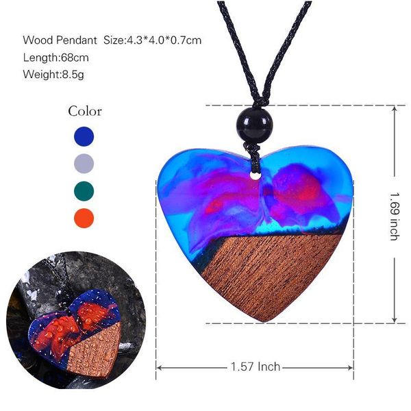 fashion vintage heart-shaped resin wood necklace handmade long rope wooden pendant necklace jewelry for men women christ qylkie, Black
fashion vintage heart-shaped resin wood necklace handmade long rope wooden pendant necklace jewelry for men women christ qylkie, Black