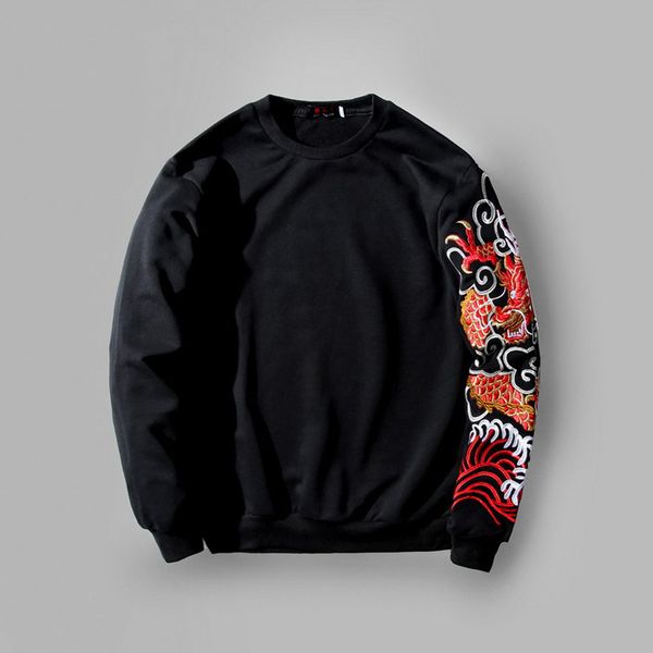 new 2020 arrival casual cotton t shirt full neck embroidered dragon personality dress tshirt hip hop fashion 08v7, White;black
new 2020 arrival casual cotton t shirt full neck embroidered dragon personality dress tshirt hip hop fashion 08v7, White;black