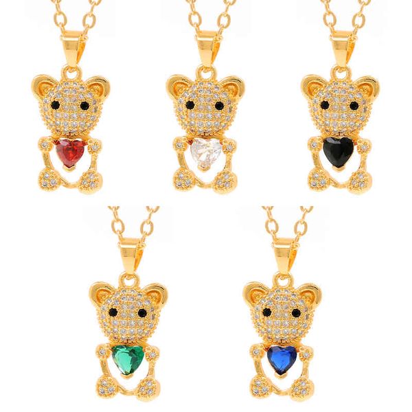 2021 fashion cute bear pendant necklaces for women luxury charming zircon gold color chain choker statement necklace party gift, Silver
2021 fashion cute bear pendant necklaces for women luxury charming zircon gold color chain choker statement necklace party gift, Silver