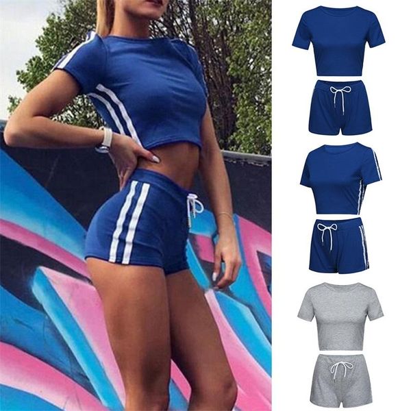 women's tracksuits 2021 women sets 2pcs elastic bandage suits tracksuit solid o-neck sports gym run shorts ladies fashion casual summer, Gray
women's tracksuits 2021 women sets 2pcs elastic bandage suits tracksuit solid o-neck sports gym run shorts ladies fashion casual summer, Gray