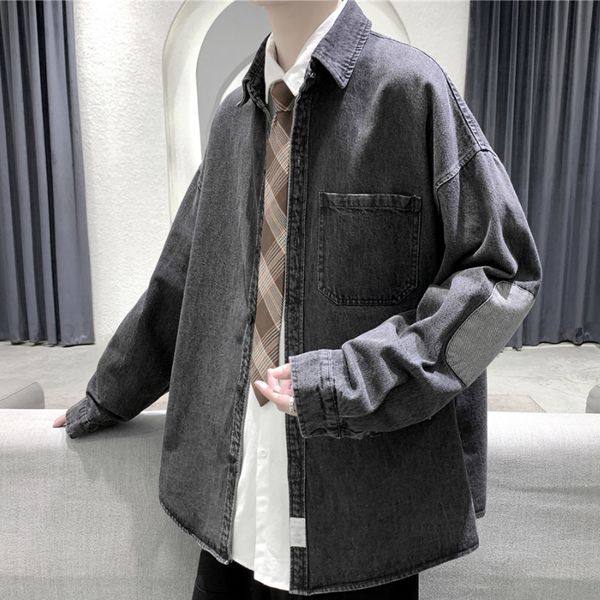 men denim shirt casual long sleeve shirts patchwork loose long sleeve blouse hip hop harajuku plus size japanese streetwear c1211, White;black
men denim shirt casual long sleeve shirts patchwork loose long sleeve blouse hip hop harajuku plus size japanese streetwear c1211, White;black