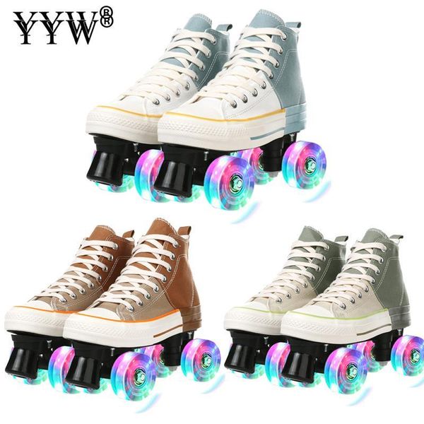yyw girls women men canvas roller skates skating shoes sliding quad sneakers 4 wheels 2 row line outdoor training gym flashing
yyw girls women men canvas roller skates skating shoes sliding quad sneakers 4 wheels 2 row line outdoor training gym flashing