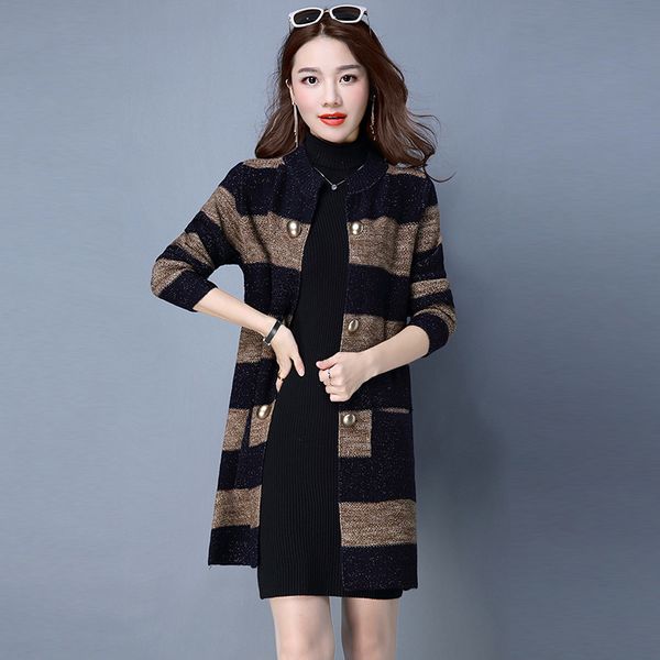 2021 new springtime female autumn cardigan loose woman's knitted-mesh striped plus casual size womens sweaters wxf600 5ixv, White;black
2021 new springtime female autumn cardigan loose woman's knitted-mesh striped plus casual size womens sweaters wxf600 5ixv, White;black