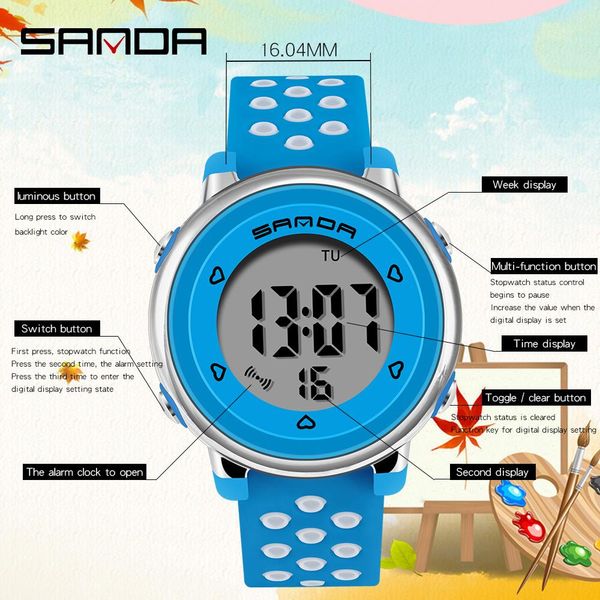 sanda brand sport children watch waterproof led digital kids watches luxury electronic watch for kids children boys girls gifts wmtieq, Silver
sanda brand sport children watch waterproof led digital kids watches luxury electronic watch for kids children boys girls gifts wmtieq, Silver