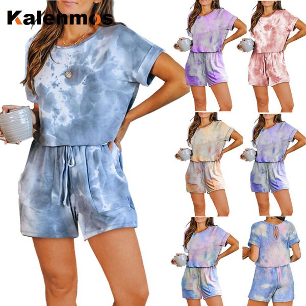 kalenmos two piece sets women lounge wear tie dye print homewear casual tshirt biker shorts sports tracksuits sleepwear pajamas q1210, White
kalenmos two piece sets women lounge wear tie dye print homewear casual tshirt biker shorts sports tracksuits sleepwear pajamas q1210, White