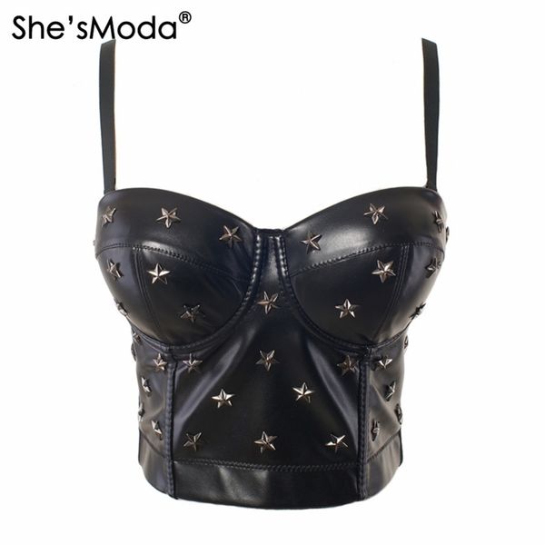 she'smoda pu leather rivet bralet women's bustier bra night club party cropped vest plus size t200729, White
she'smoda pu leather rivet bralet women's bustier bra night club party cropped vest plus size t200729, White