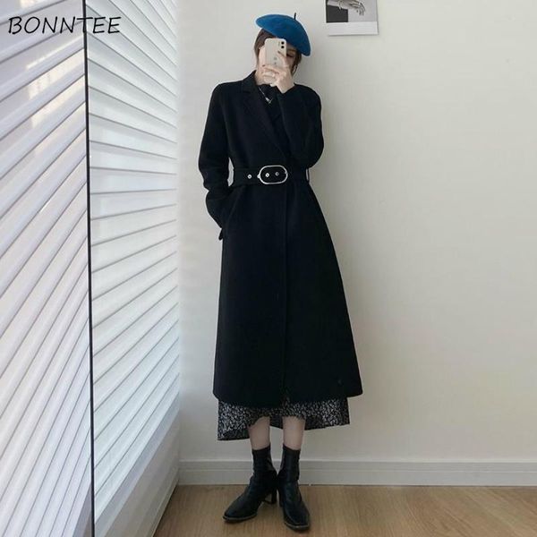 women's wool & blends women long coat slim plus size 3xl korean style belt ulzzang fashion casual outwear female elegant v-neck all-mat, Black
women's wool & blends women long coat slim plus size 3xl korean style belt ulzzang fashion casual outwear female elegant v-neck all-mat, Black