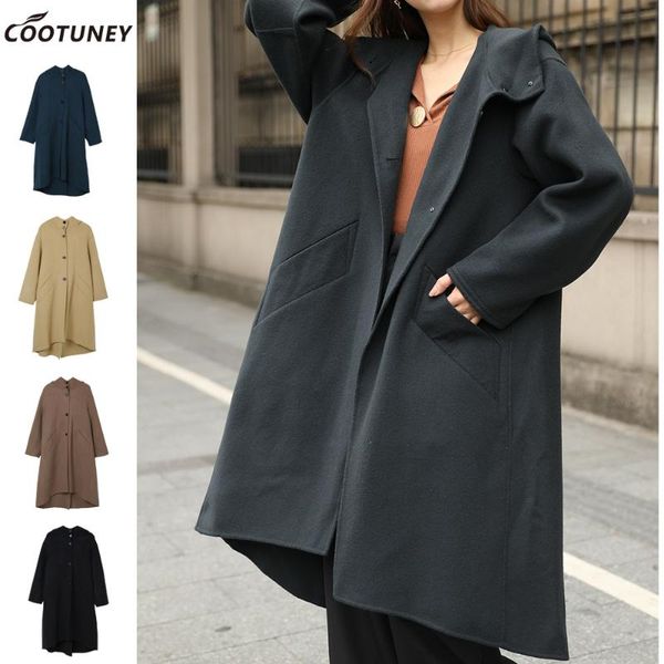 2021 korean slim fit women's cashmere overcoat solid color tweed overcoat single breasted hooded woolen women, Black
2021 korean slim fit women's cashmere overcoat solid color tweed overcoat single breasted hooded woolen women, Black