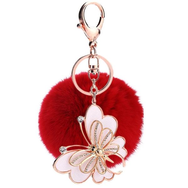 fashion chains butterfly pom keychain chain fluffy key ring fur car decoration handbag new, Silver
fashion chains butterfly pom keychain chain fluffy key ring fur car decoration handbag new, Silver