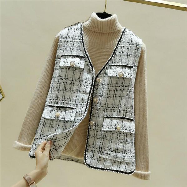 women's vests waistcoat tweed foreign style net red short shoulder wear spring and autumn vest coat, Black;white
women's vests waistcoat tweed foreign style net red short shoulder wear spring and autumn vest coat, Black;white